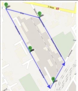 Mapa trasy w Zgierzu